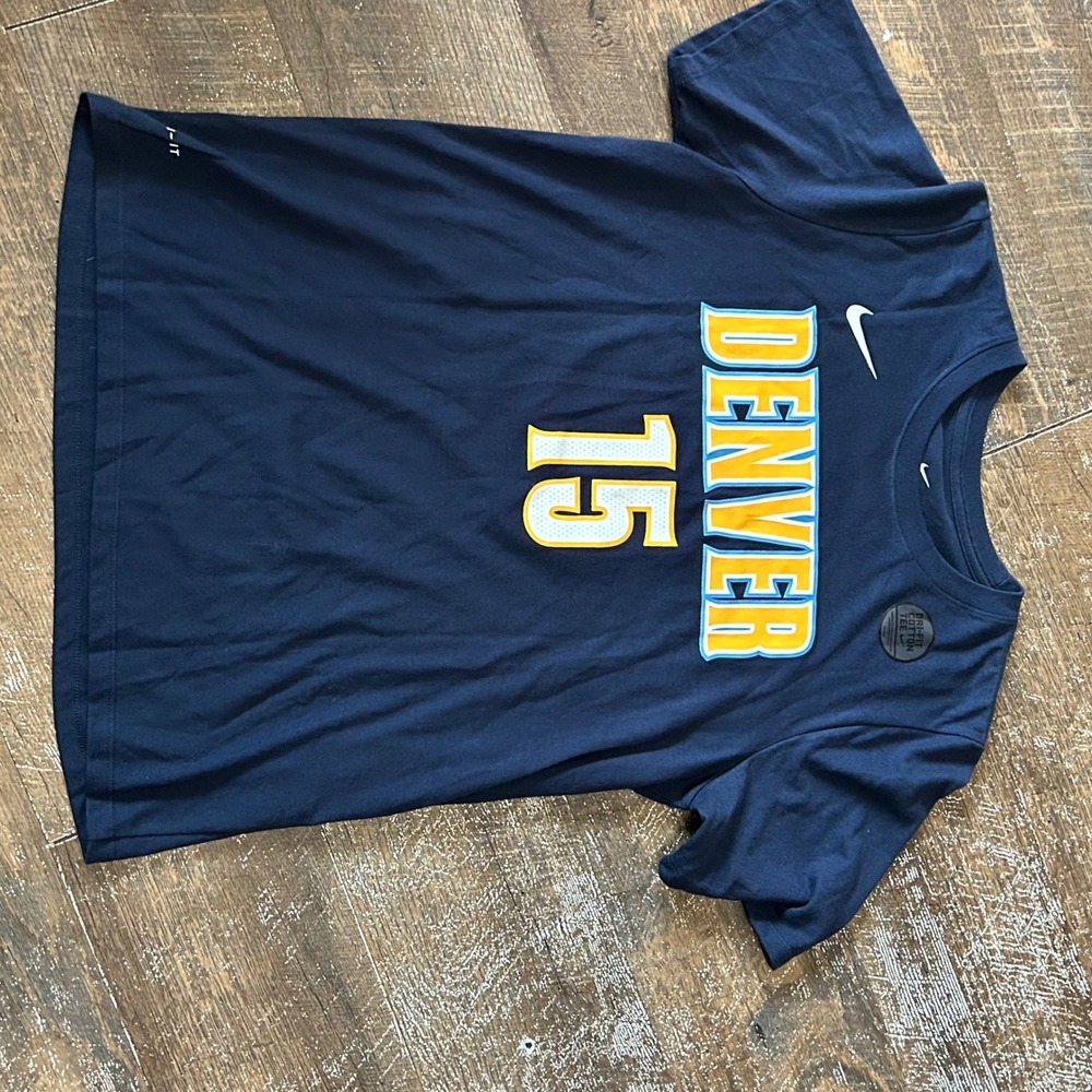 Nike Kids Denver Nuggets Nikola Jokic 15 Dri-FIT Navy Blue T-Shirt Large 14/16